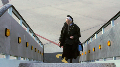 Sister Ingrid travelling to Brother Rafael’s canonization in Rome