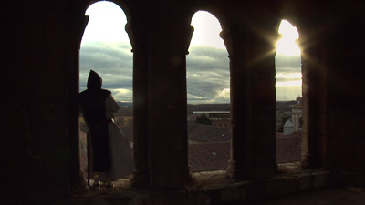 Mönch im Glockenturm, Abtei San Isidro de Dueñas